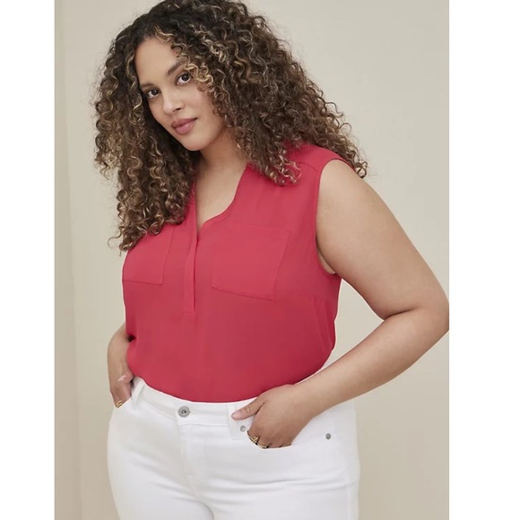torrid Tops - TORRID HARPER GEORGETTE SLEEVELESS BLOUSE 3X